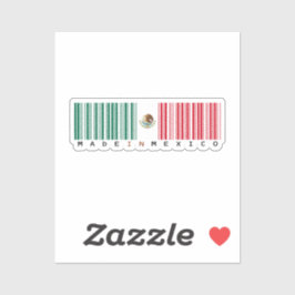 Sticker Made in Mexico Barcode Flag