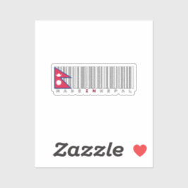 Sticker Made in Nepal Barcode Flag Design