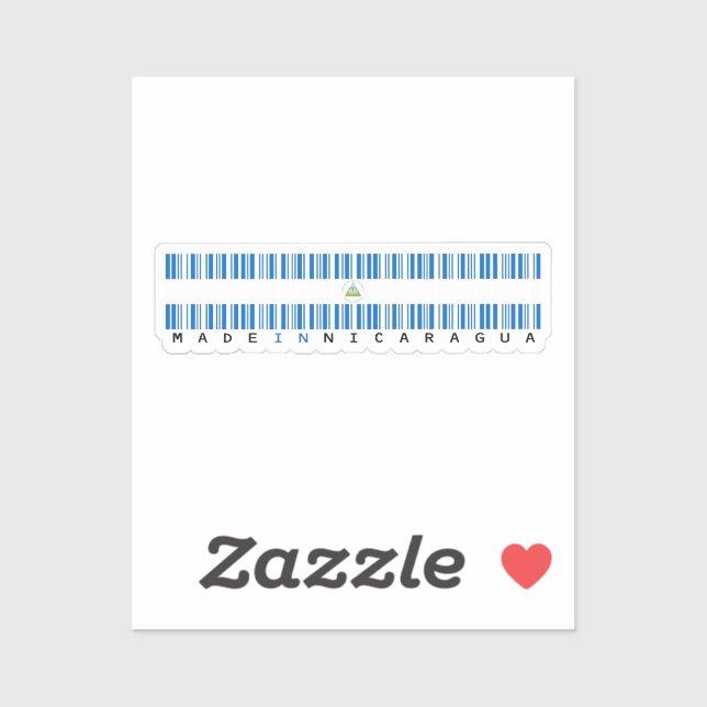 Sticker Made in Nicaragua Barcode Flag (Feuille)