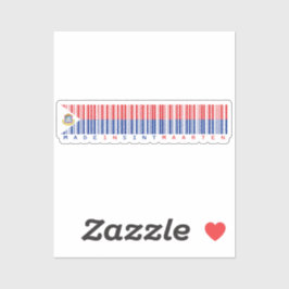 Sticker Made in Sint Maarten Barcode Flag