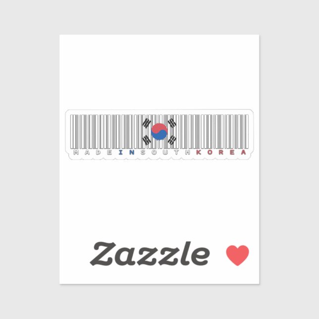 Sticker Made in South Korea Barcode Flag Design (Feuille)