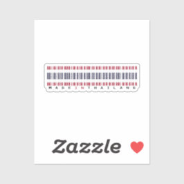 Sticker Made in Thailand Barcode Flag Design