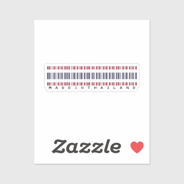 Sticker Made in Thailand Barcode Flag Design (Feuille)