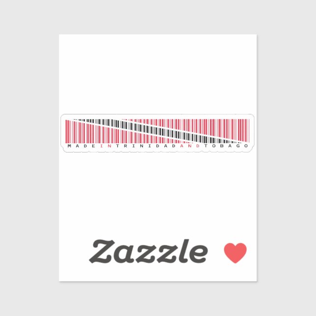 Sticker Made in Trinidad & Tobago Barcode Flag (Feuille)