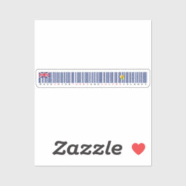 Sticker Made in Turks and Caicos Barcode Flag