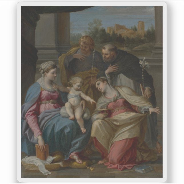 Sticker Madonna&Enfant avec St Lucy, Dominic&Louis de Fran (Devant)
