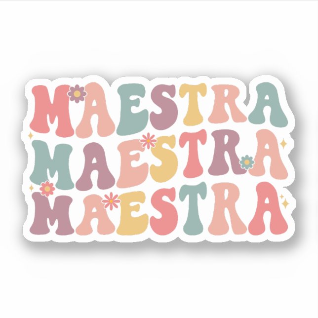 Sticker Maestra super, Cadeau d'appréciation de l'enseigna (Devant)