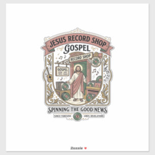Sticker Magasin de disques Jésus Évangile Magasin de disqu