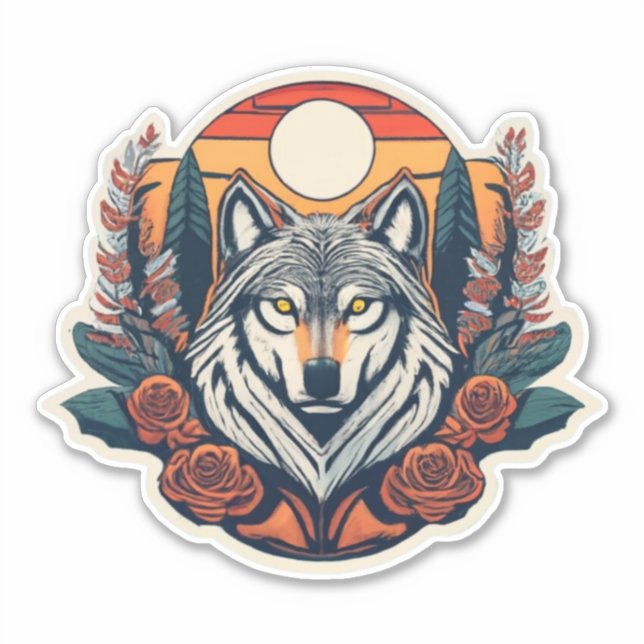 Sticker Magic Wolf Inspiriert Kreationen (Vorderseite)