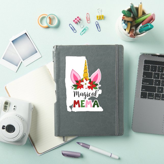 Sticker Magical Mema Unicorn Shirt Christmas Pajama Shirt  (Couverture iPad)