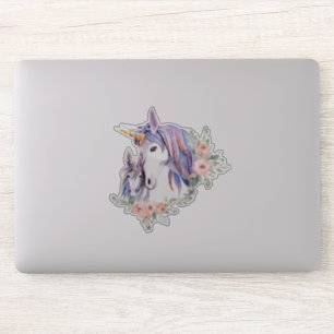 Sticker Magique Unicorne maman & bébé aquarelle