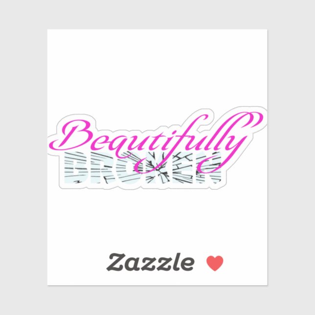 Sticker Magnifiquement cassé (Feuille)