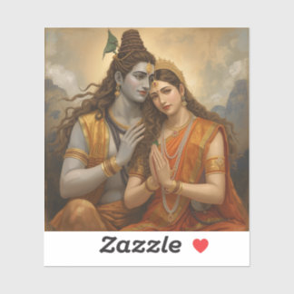 Sticker Mahadev and Mata Parvati Painting Arts