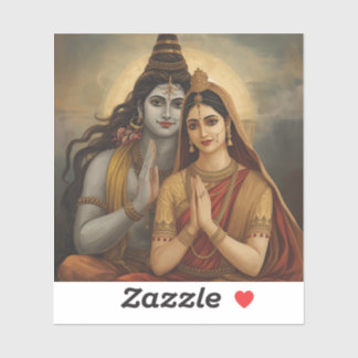 Sticker Mahadev and Mata Parvati Painting Arts