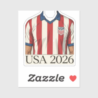 Sticker Maillot de foot USA rétro style patriotique rouge 