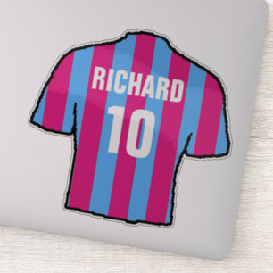 Sticker Maillot de football Claret & Blue à personnaliser.