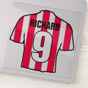 Sticker Maillot de football rouge et blanc sur un