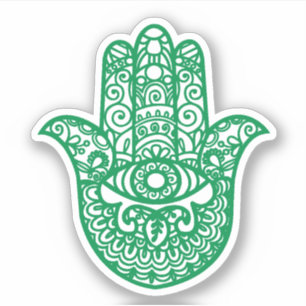 Sticker Main Green Khamsa Bonne chance