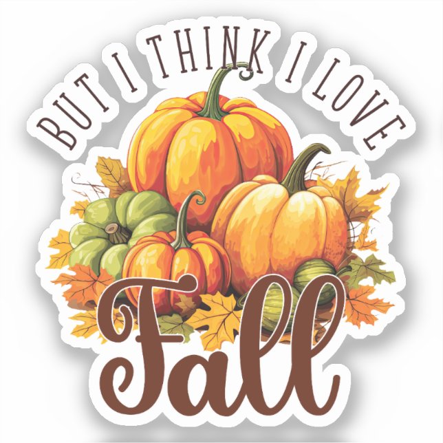 Sticker Mais je pense que j'aime l'automne - Citrouille et (Recto)