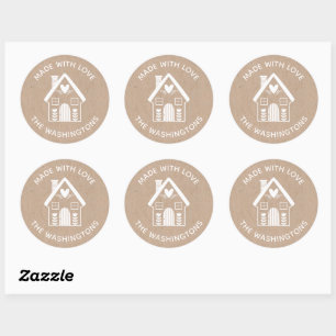 Sticker Maison de Noël Fabriqué avec amour Kraft