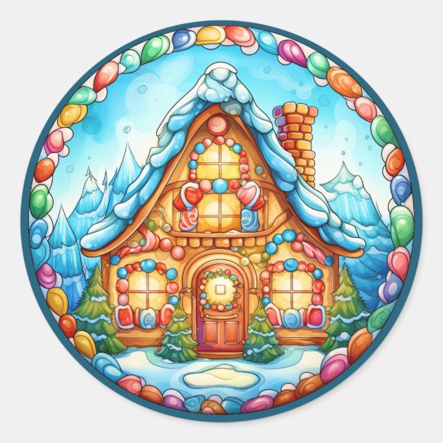 Sticker Maison en pain d'épice de Noël (Devant)