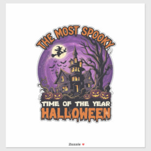 Sticker Maison hantée de Halloween la plus effrayante Sorc