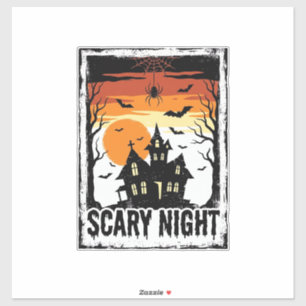 Sticker Maison hantée de nuit effrayante Chemise Halloween