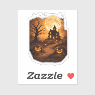 Sticker Maison Hantée Halloween Épouvante