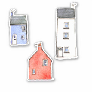 Sticker Maisons Watercolor