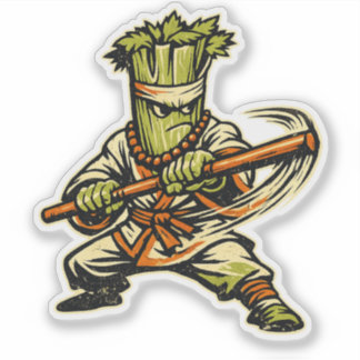 Sticker Maître du Bâton de Céleri — Arme de Combat Rétro V