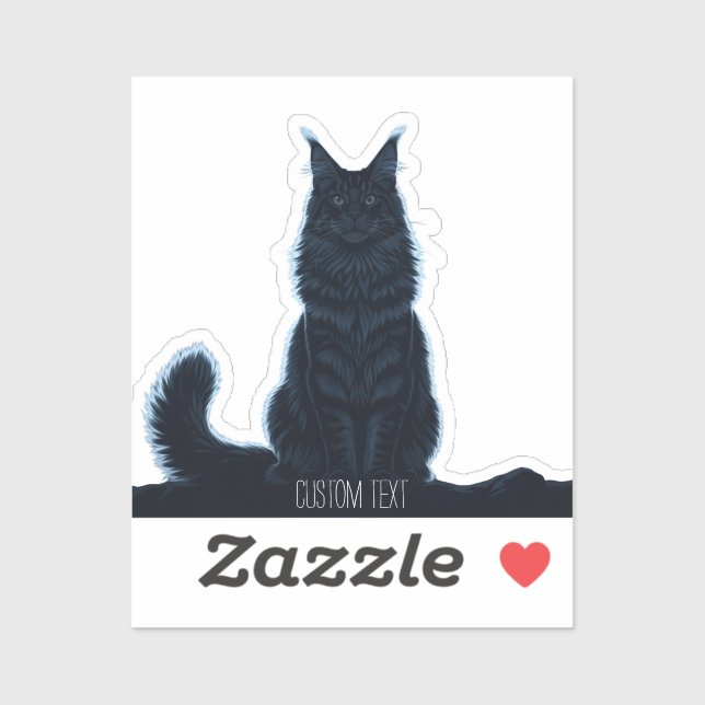Sticker Majestic Maine Coon : Ordinateur portable de chat  (Feuille)