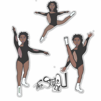 Sticker Majorette / Dancer Tri Black Green