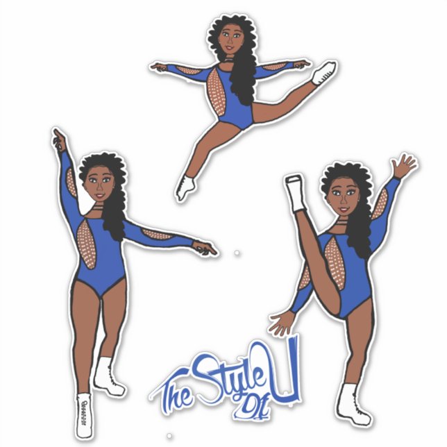 Sticker Majorette / Danseuse Tri Pose Bleu (Devant)