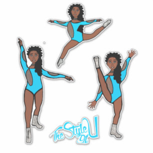 Sticker Majorette / Danseuse Tri Pose Turquoise