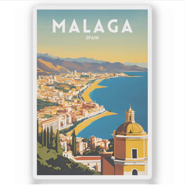 Sticker Malaga Espagne Vintage (Devant)