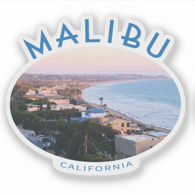 Sticker Malibu California Coast avec photo (Devant)
