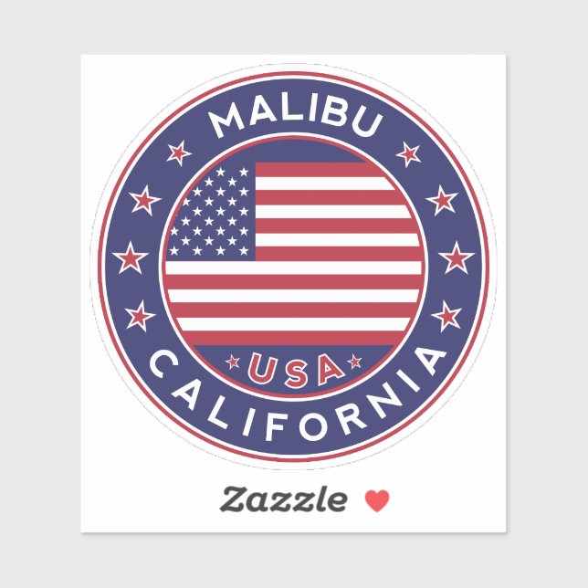 Sticker Malibu California, Malibu (Feuille)