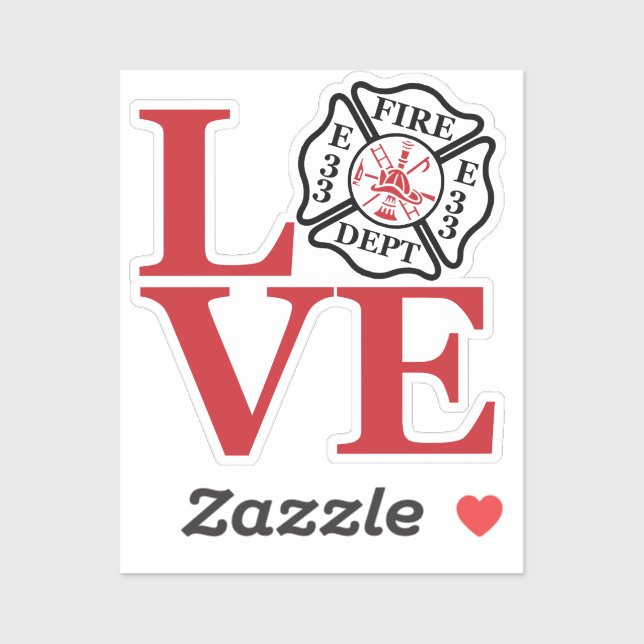 Sticker Maltese FIRE LOVE avec numéro de station [FL9] (Feuille)