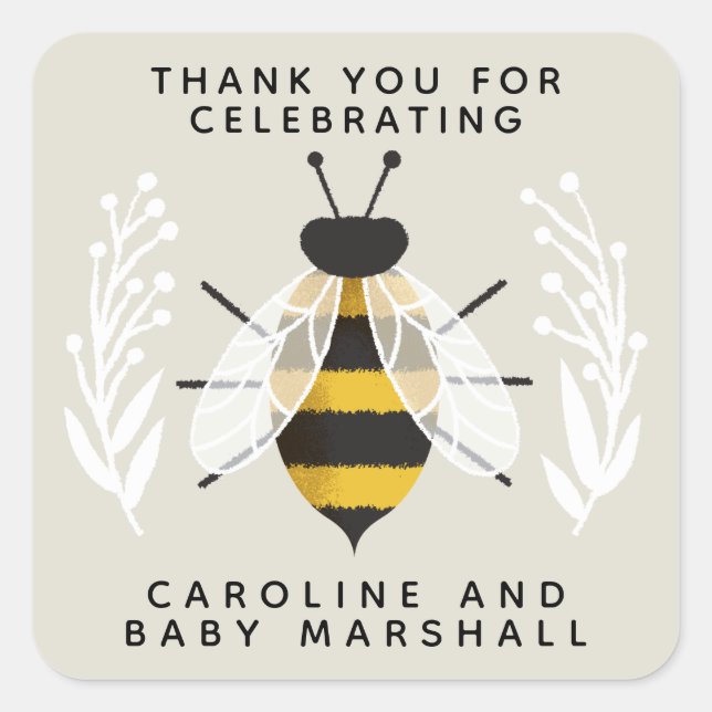 Sticker Mama to Bee Baby shower Merci (Devant)