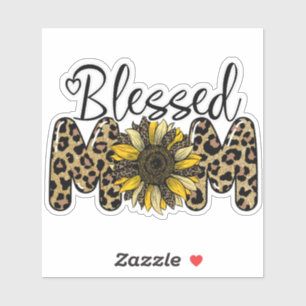 Sticker Maman bénie Guépard léopard tournesol mignon