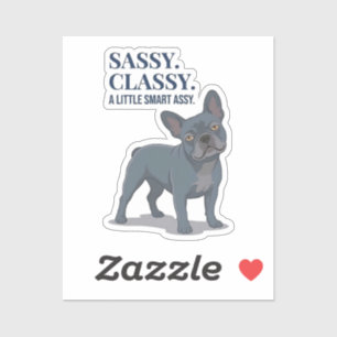 Sticker Maman de chien bouledogue français assy classe int