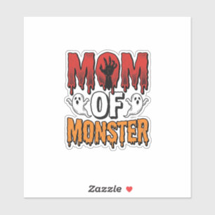 Sticker Maman de monstre Vintage Halloween conception de t