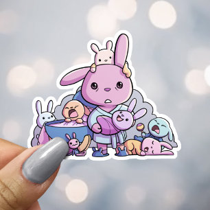 Sticker Maman Lapin Submergée Nouveau Parent Vinyle