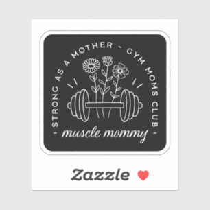 Sticker Maman musclée maman de salle de sport forte maman