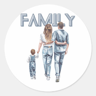 Sticker Maman, Papa Et Son