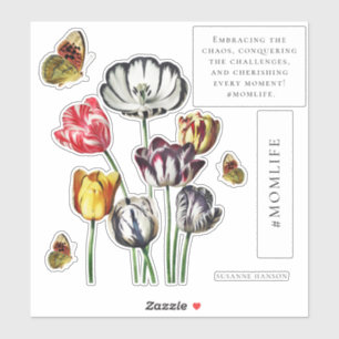 Sticker Maman Vie Florale Papillon