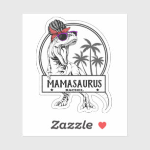 Sticker Mamasaurus Mom T rex Dino Funny Nom personnalisé