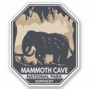 Sticker Mammoth Cave National Park Wooly Mammoth Emblem