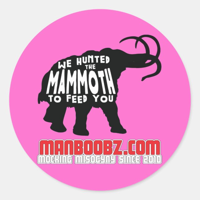 Sticker mammoth en rose (Devant)
