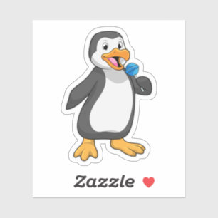 Sticker Manchot avec bonbons sucette